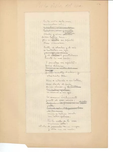 Por la orilla del mar  [manuscrito] Manuel Magallanes Moure.