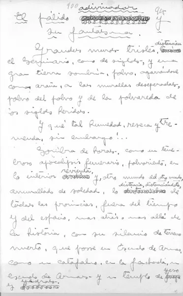 El pálido adivinador y su fantasma  [manuscrito] Pablo de Rokha.