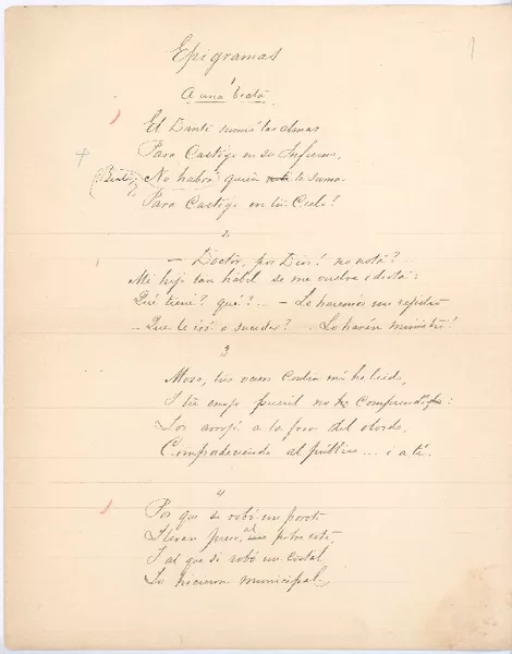 Epigramas  [manuscrito] Eduardo de la Barra.