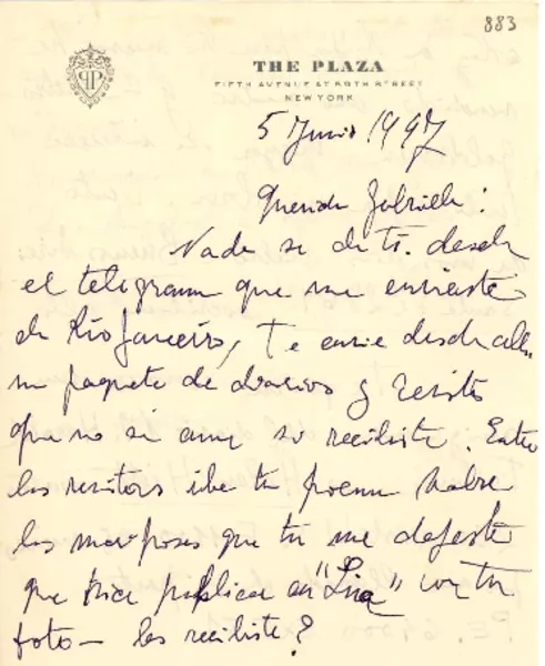 [Carta] 1947 jun. 5 Nueva York, [EE.UU. a] Gabriela Mistral  [manuscrito]