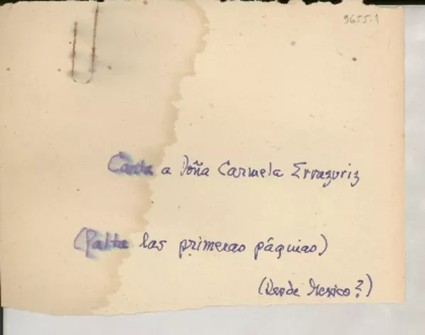 [Carta] [a] Radomiro Tomic  [manuscrito] Gabriela Mistral.