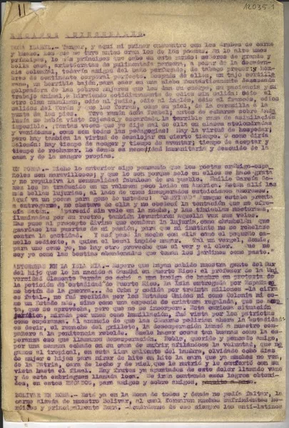 Recados quincenales II  [manuscrito] Gabriela Mistral.