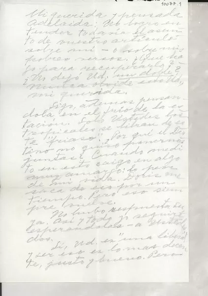 [Carta] [a] Adelaida  [manuscrito] Gabriela Mistral.