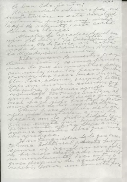 [Carta] [a] Eduardo Santos  [manuscrito] Gabriela Mistral.