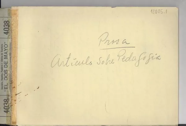Artículo sobre pedagogía  [manuscrito] [Gabriela Mistral].