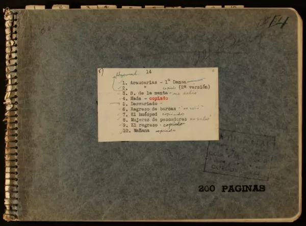 [Cuaderno 14]  [manuscrito] Gabriela Mistral.