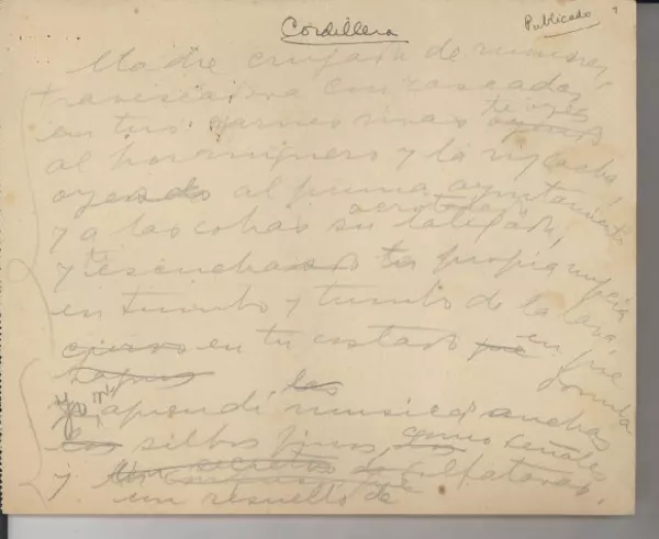 Cordillera  [manuscrito] Gabriela Mistral.