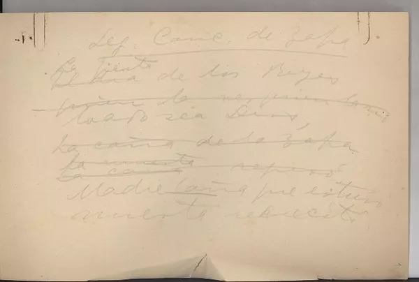 Seg[unda] Canc[ión] de Zafra  [manuscrito] [Gabriela Mistral].