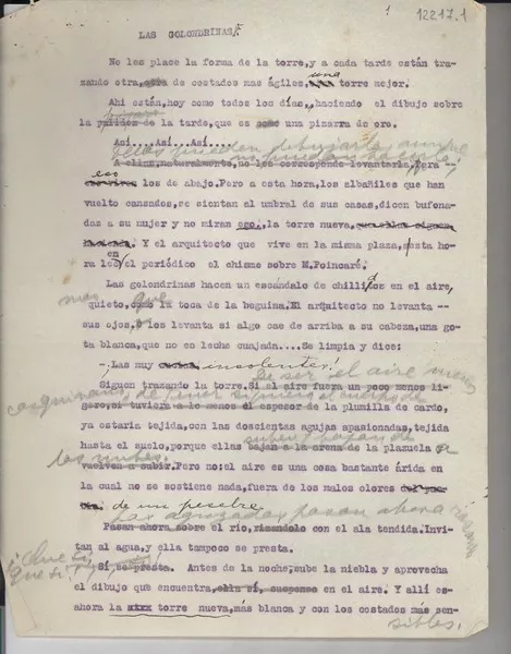 Las golondrinas  [manuscrito] Gabriela Mistral.