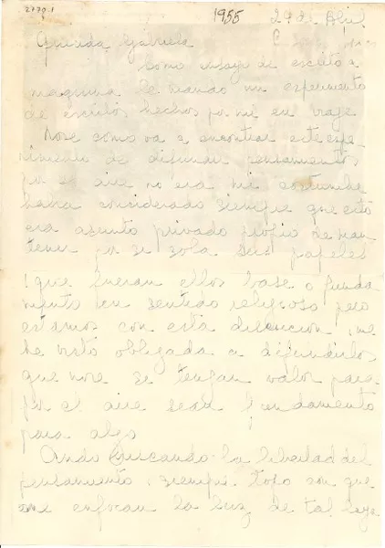[Tarjeta] 1955 abr. 24, Buenos Aires [a] Gabriela Mistral  [manuscrito] Enriqueta Matte.