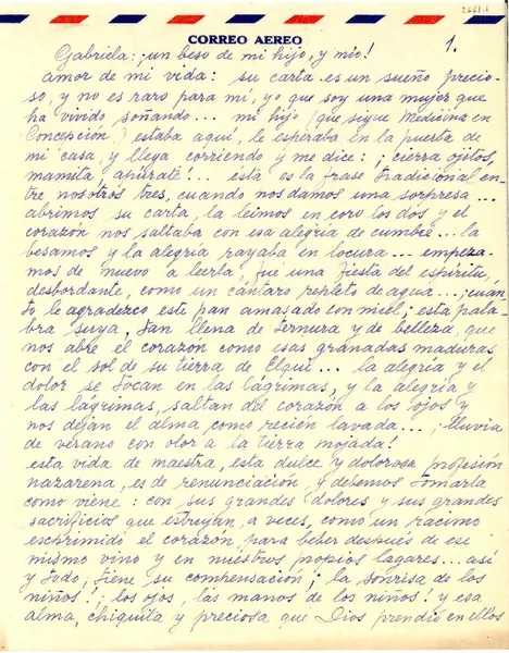 [Carta] 1954 nov., Chillán [a] Gabriela Mistral  [manuscrito] Luz Montesinos de Gacitúa.