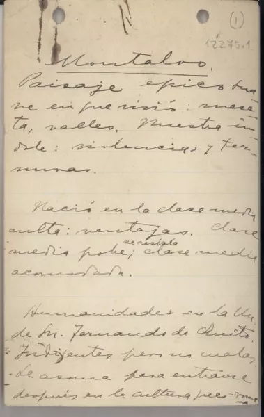 Montalvo  [manuscrito] [Gabriela Mistral].