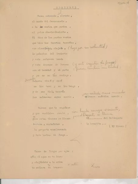 Desierto  [manuscrito] [Gabriela Mistral].