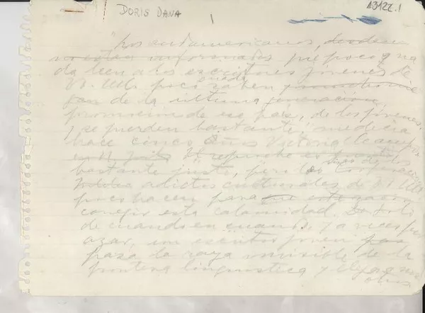 [Sobre Doris Dana]  [manuscrito] [Gabriela Mistral].