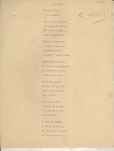 La otra  [manuscrito] [Gabriela Mistral].