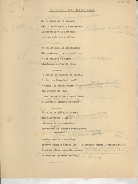 Pinos de Navidad  [manuscrito] [Gabriela Mistral].