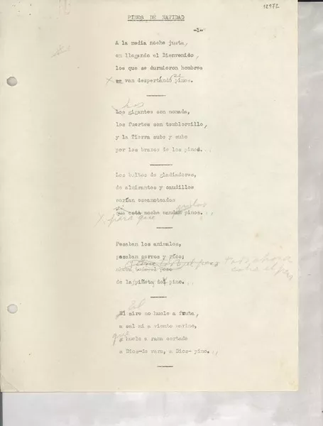 Pinos de Navidad  [manuscrito] [Gabriela Mistral].