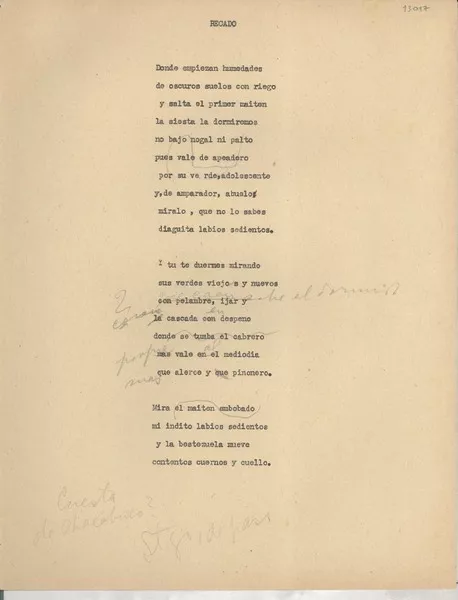 Recado  [manuscrito] [Gabriela Mistral].