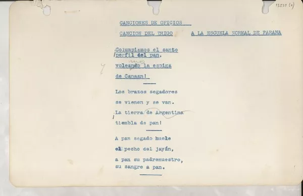 Canciones de oficios  [manuscrito] [Gabriela Mistral].