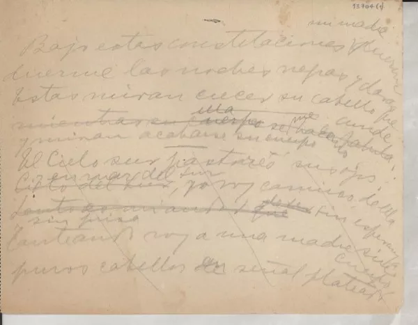 [Bajo estas constelaciones mi madre duerme_]  [manuscrito] [Gabriela Mistral].