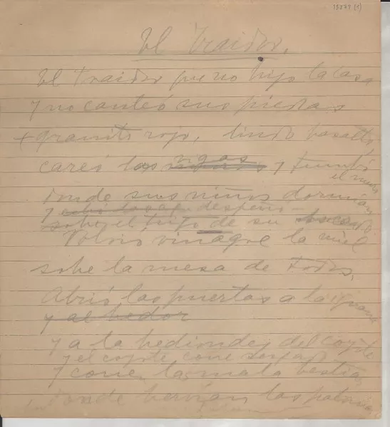 El traidor  [manuscrito] [Gabriela Mistral].