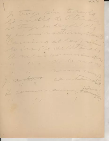 [Yo tengo sin tenerla, la india de Otavalo_]  [manuscrito] [Gabriela Mistral].