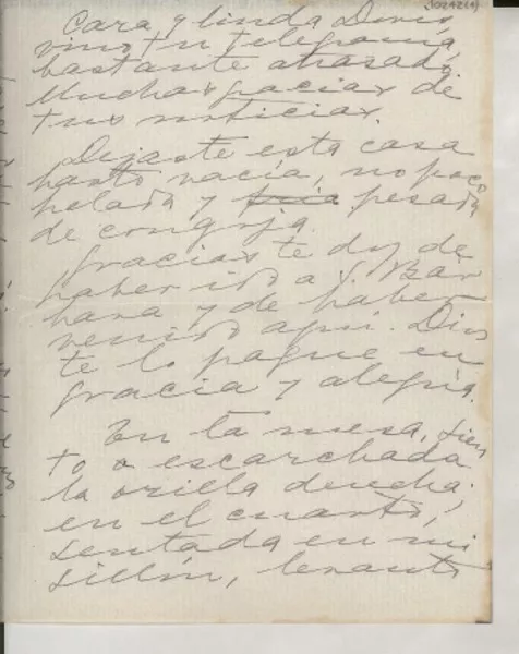 [Carta] 1949 feb. 22, Veracruz, [México] [a] Doris Dana, Puebla  [manuscrito] Gabriela Mistral.