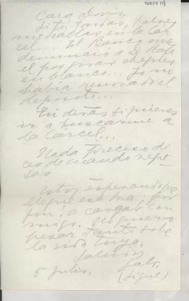 [Carta] 1950 jul. 5, Jalapa, Veracruz, México [a] Doris Dana, New York  [manuscrito] Gabriela Mistral.