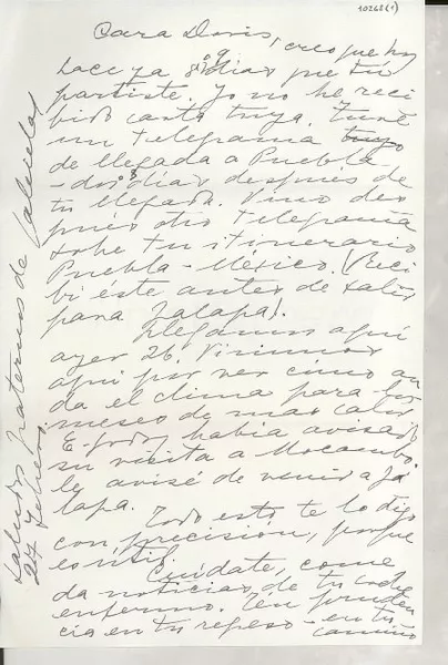 [Carta] 1949 feb. 28, Xalapa, Veracruz, [México] [a] Doris Dana, Palma Guillén de Nicolau, México D.F. , [México]  [manuscrito] G[abriela] Mistral.