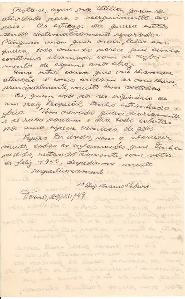 [Carta] 1949 dic. 24, Torino, [Italia] [a] Gabriela Mistral  [manuscrito] Luiz Branso Ribeiro.