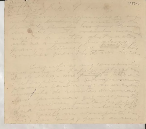 Recado sobre imaginación  [manuscrito] Gabriela Mistral.
