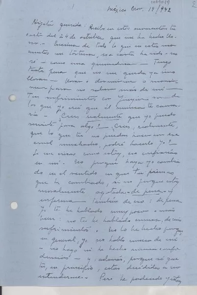 [Carta] 1942 nov. 14, México [a] Gabriela Mistral  [manuscrito] Palma Guillén.