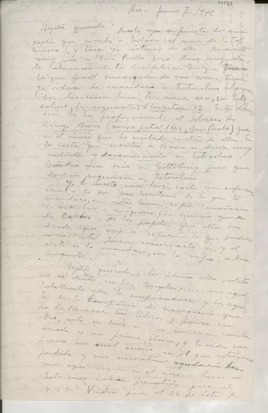 [Carta] 1946 jun. 7, Río de Janeiro [a] Gabriela Mistral  [manuscrito] Palma Guillén.