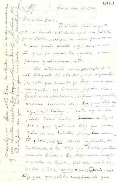 [Carta] 1949 dic. 19, México [a] Doris Dana  [manuscrito] Palma Guillén.