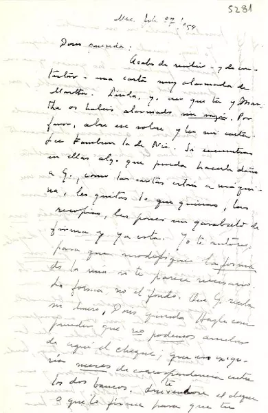 [Carta] 1954 feb. 27, México [a] Doris [Dana]  [manuscrito] P[alma Guillén de Nicolau].