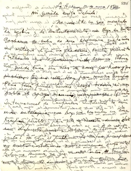 [Carta] 1942 ene. 12, La Habana [a] Gabriela Mistral  [manuscrito] Mariano Brull.