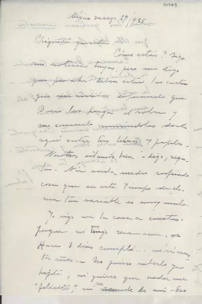 [Carta] 1955 mar. 29, México [a] Gabriela Mistral  [manuscrito] Palma Guillén.