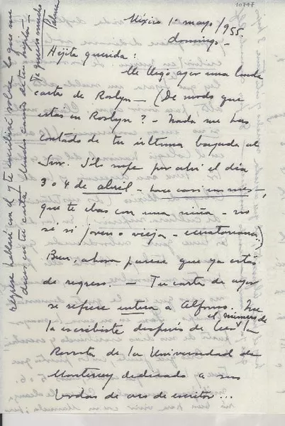 [Carta] 1955 mayo 1, México [a] Gabriela Mistral  [manuscrito] Palma Guillén.