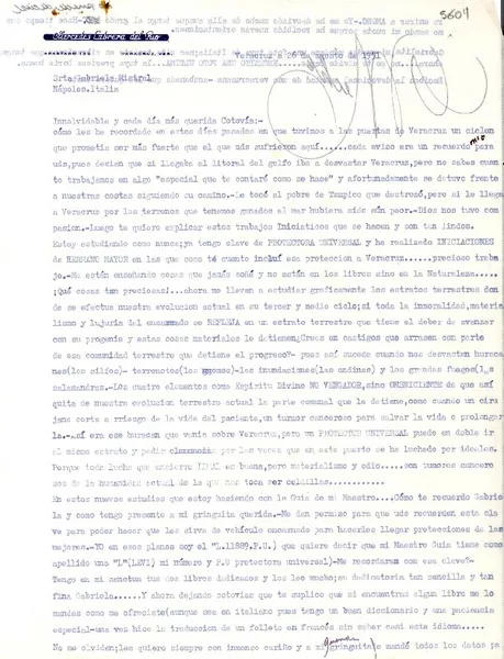 [Carta] 1951 ago. 26, Veracruz [a] Gabriela Mistral, Nápoles, Italia  [manuscrito] Una veracruzana acubanada.