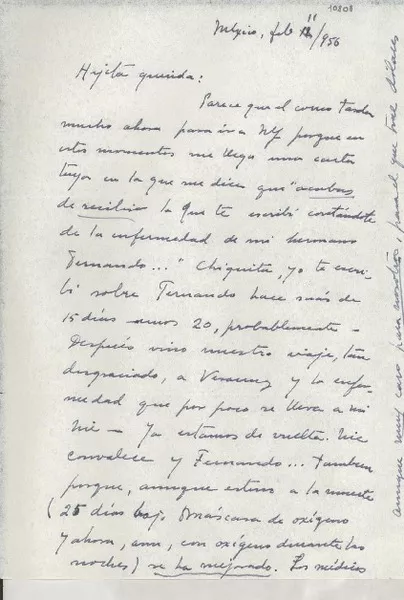 [Carta] 1956 feb. 11, México [a] Gabriela Mistral  [manuscrito] Palma Guillén.