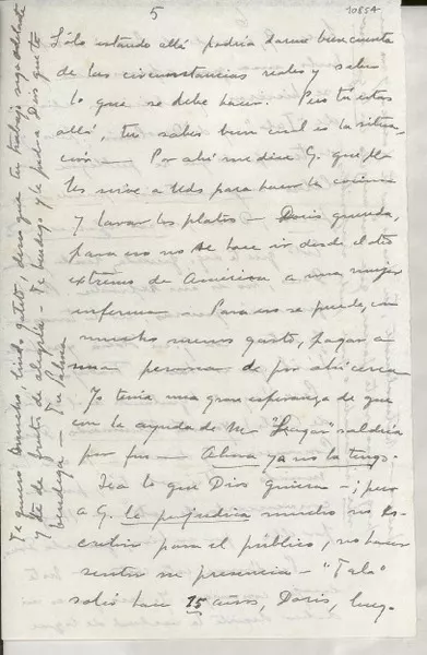 [Carta] [a] Doris Dana  [manuscrito] Palma Guillén.