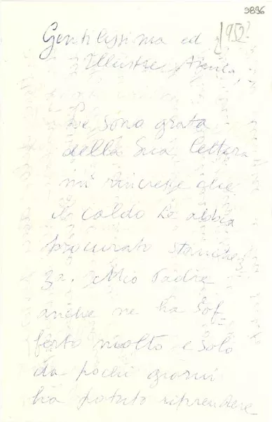 [Carta] [1952] ago. 1, [Italia] [a] Gabriela Mistral  [manuscrito] Alda Croce.