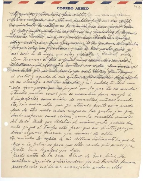 [Carta] [1945?], [Chile?] [a] [Gabriela Mistral]  [manuscrito] Emelina [Molina].