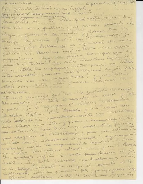 [Carta] 1946 sept. 18, Buenos Aires [a] Gabriela Mistral, Los Ángeles  [manuscrito] Martha [Salotti].