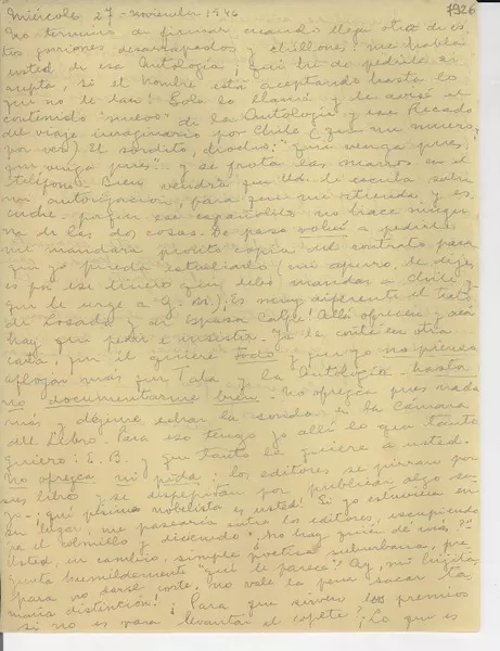 [Carta] 1946 nov. 27, Buenos Aires [a] Gabriela Mistral, Los Ángeles  [manuscrito] Martha [Salotti].