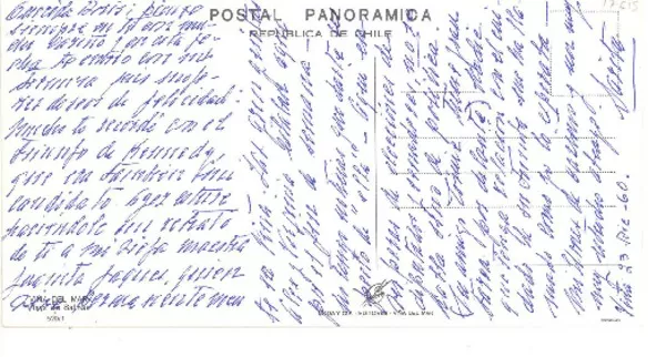 [Tarjeta postal] 1960, dic. 23, Viña del Mar, Chile [a] Doris Dana  [manuscrito] Sara Vial.