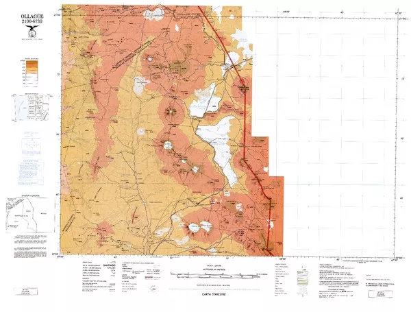 Ollagüe carta terrestre [material cartográfico] : Instituto Geográfico Militar de Chile.