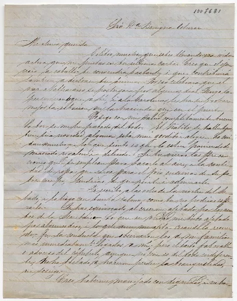 [Carta] 1852 Mayo 29, [Santiago] Sra. Da. Benigna Ortúzar de Covarrúbias  [manuscrito] Álvaro.