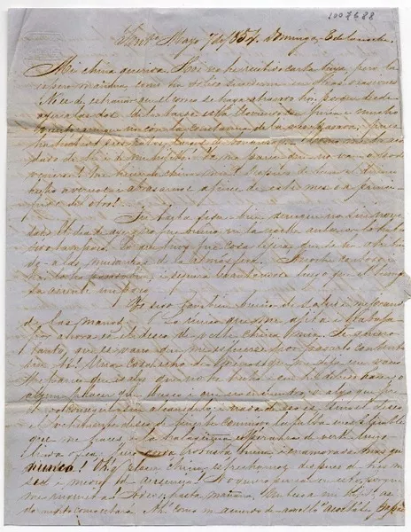 [Carta] 1854 Mayo 7, Sant[iag]o Sra. Da. Benigna Ortúzar de Covarrúbias  [manuscrito] Álvaro.