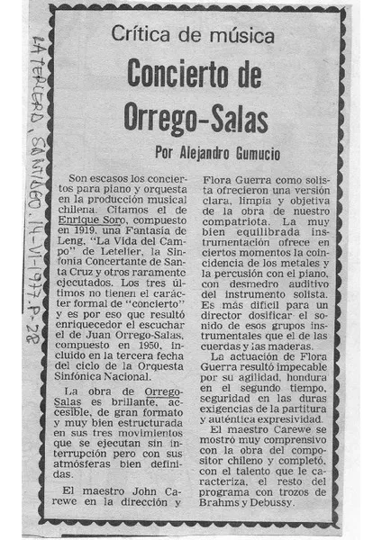 Crítica de Música Concierto de Orrego-Salas [artículo]